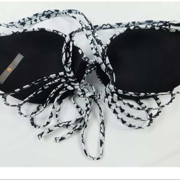 Shade & Shore Black White Strappy Criss Cross - Picture 4 of 4